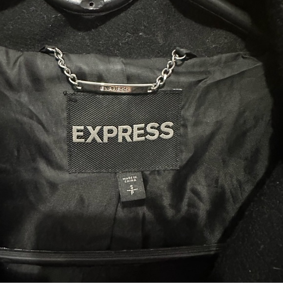 Express women lapel wool black coat Small - Picture 14 of 16